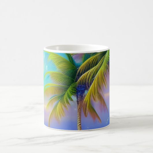 Palmen als Night Falls Tropical Kaffeetasse (Mittel)