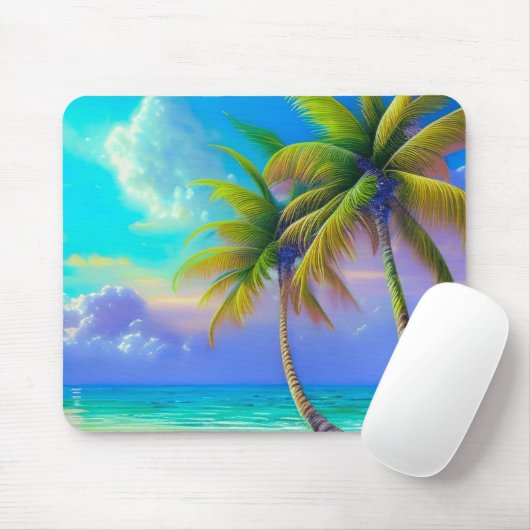 Palmen als Night Falls Tropical Mousepad (Mit Mouse)