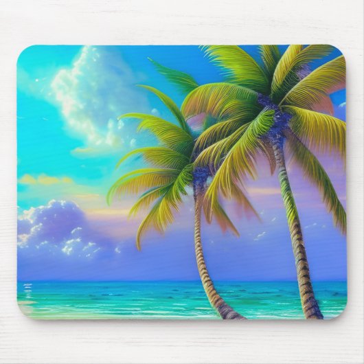 Palmen als Night Falls Tropical Mousepad (Vorne)