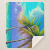 Palmen als Night Falls Tropical Sherpadecke (Vorderseite)