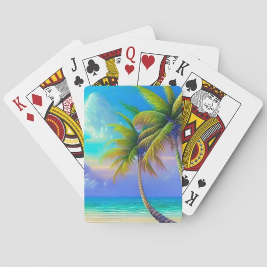 Palmen als Night Falls Tropical Spielkarten (Rückseite)