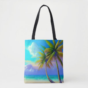 Palmen als Night Falls Tropical Tasche