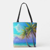 Palmen als Night Falls Tropical Tasche (Rückseite)