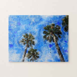 Palmen am blauen Himmel - Puzzle