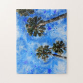 Palmen am blauen Himmel - Puzzle (Vertikal)