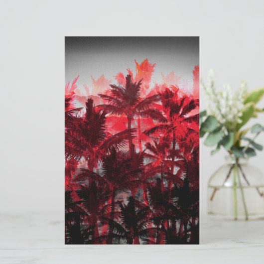 Palmen am Feuer Briefpapier (Stehend Vorderseite)