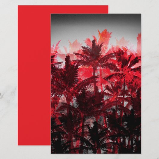 Palmen am Feuer Briefpapier (Vorne/Hinten)