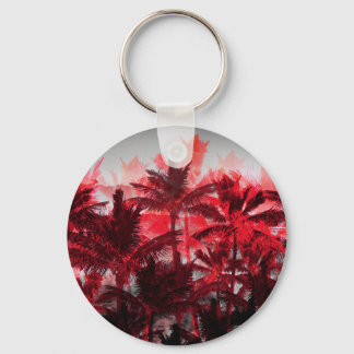 Palmen am Feuer Schlüsselanhänger