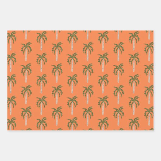 Palmen am Meer Orange Niedlich CUSTOM Geschenkpapier Set (Vorderseite 2)