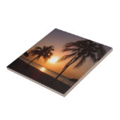 Palmen am Sonnenuntergang Fliese (Seite)