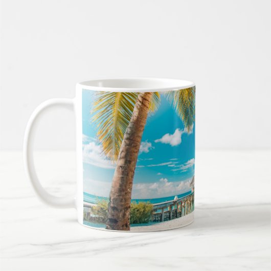 Palmen am Sonnenuntergang Kaffeetasse (Links)