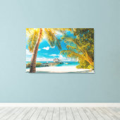 Palmen am Sonnenuntergang Leinwanddruck (Insitu (Holzboden))