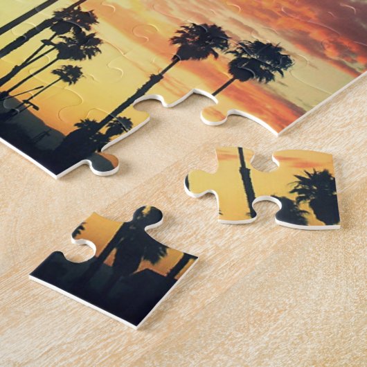 Palmen am Sonnenuntergang-Puzzlespiel Puzzle (Seite)