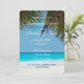 Palmen am Strand Einladungen zur Hochzeit der Prob (Stehend Vorderseite)