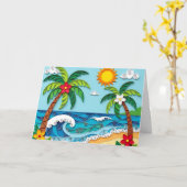 Palmen am Strand | Geburtstag Karte (Gelbe Blume)