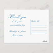 Palmen am Strand Hochzeit Danke Postkarten (Rückseite)