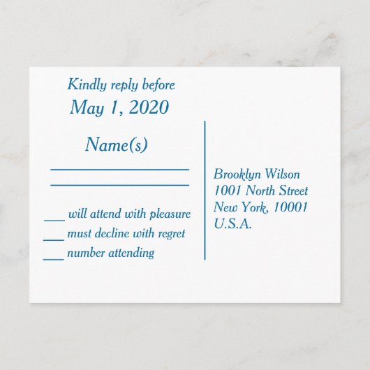 Palmen am Strand Hochzeitskarten für UAWG Einladungspostkarte (Rückseite)