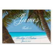 Palmen am Strand Hochzeitskarten Tischnummer (Rückseite)