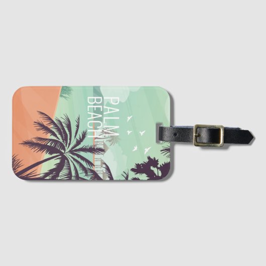Palmen am Strand in sanften Farben Gepäckanhänger (Vorderseite (Horizontal))