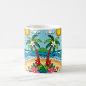 Palmen am Strand Kaffeetasse (Mittel)