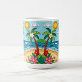 Palmen am Strand Kaffeetasse (Mittel)
