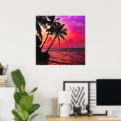 Palmen am Strand Maldivian Sunset Poster (Heimbüro)