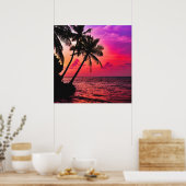 Palmen am Strand Maldivian Sunset Poster (Küche)