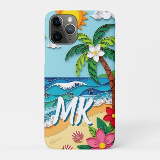 Palmen am Strand Personalisiert Case-Mate iPhone Hülle (Rückseite)