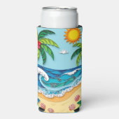 Palmen am Strand Selters Dosenkühler (Seltzer Vorderseite)