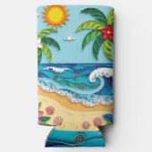 Palmen am Strand Selters Dosenkühler (Rückseite)