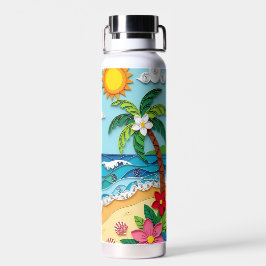 Palmen am Strand  Trinkflasche