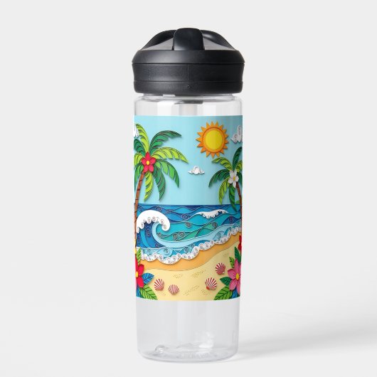 Palmen am Strand Trinkflasche (Vorderseite)
