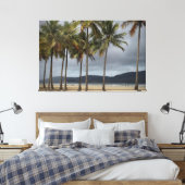 Palmen am Strand von Gonzaga, Santos, Brasilien Leinwanddruck (Insitu (Schlafzimmer))