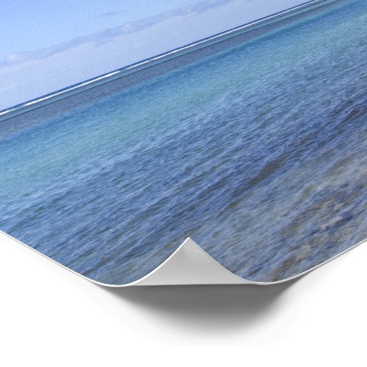 Palmen am Strand von Hawaii. Poster (Ecke)