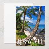 Palmen am Strand von Hideaways Dankeskarte (Vorne/Hinten)