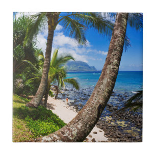 Palmen am Strand von Hideaways Fliese