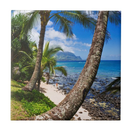 Palmen am Strand von Hideaways Fliese (Vorderseite)