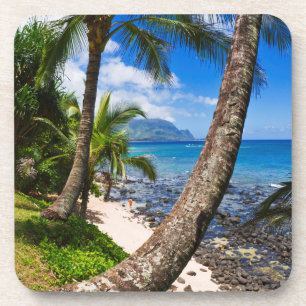 Palmen am Strand von Hideaways Getränkeuntersetzer