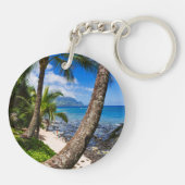 Palmen am Strand von Hideaways Schlüsselanhänger (Rückseite)