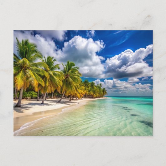 Palmen am Strand von Isla Saona Geschenk Postkarte (Vorderseite)
