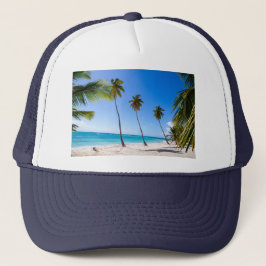 Palmen am Strand von Isla Saona Truckerkappe