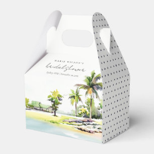 Palmen am Strand Wasserfarbenes Brautparty Geschenkschachtel