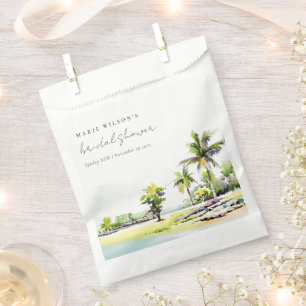 Palmen am Strand Wasserfarbenes Brautparty Geschenktütchen