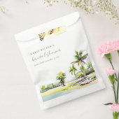Palmen am Strand Wasserfarbenes Brautparty Geschenktütchen (Versiegelt)