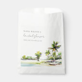 Palmen am Strand Wasserfarbenes Brautparty Geschenktütchen (Vorderseite)