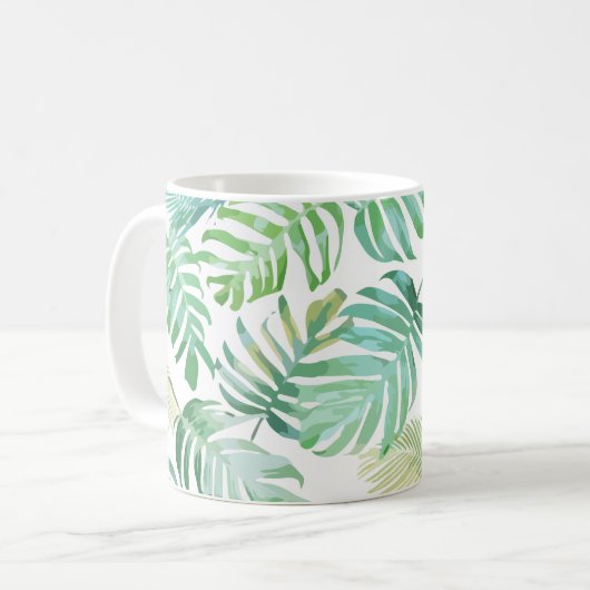 Palmen am tropischen Strand Kaffeetasse (Vorderseite Links)