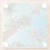 Palmen am tropischen Strand Vintag Glasuntersetzer (Rückseite)