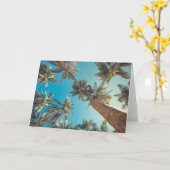 Palmen am tropischen Strand Vintag Karte (Gelbe Blume)