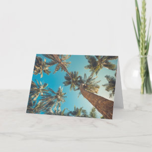 Palmen am tropischen Strand Vintag Karte