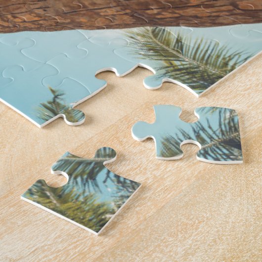 Palmen am tropischen Strand Vintag Puzzle (Seite)
